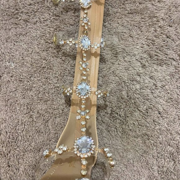bejeweled nude gladiator sandals - Picture 2 of 7